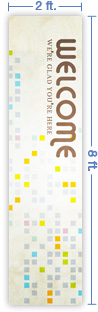 2x8 Vertical Church Banner of Welcome - Tiles